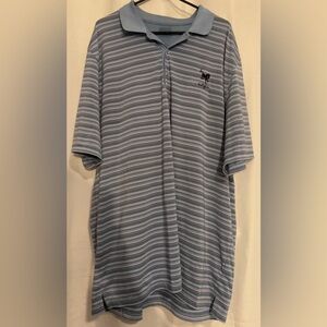 Men's Wildfire Blue Striped Polo Shirt - 3XL